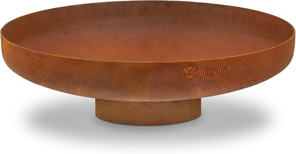 BBQ-Toro Braciere Ø 70 cm | effetto ruggine | supporto con piede | ruggine | braciere per il giardino, Garden Fire Pit, Fire Bowl