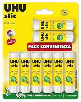 UHU colla stic 8x8,2g colla per bambini, sicura da usare per i lavoretti, adatta per la scuola, l'ufficio, l'università