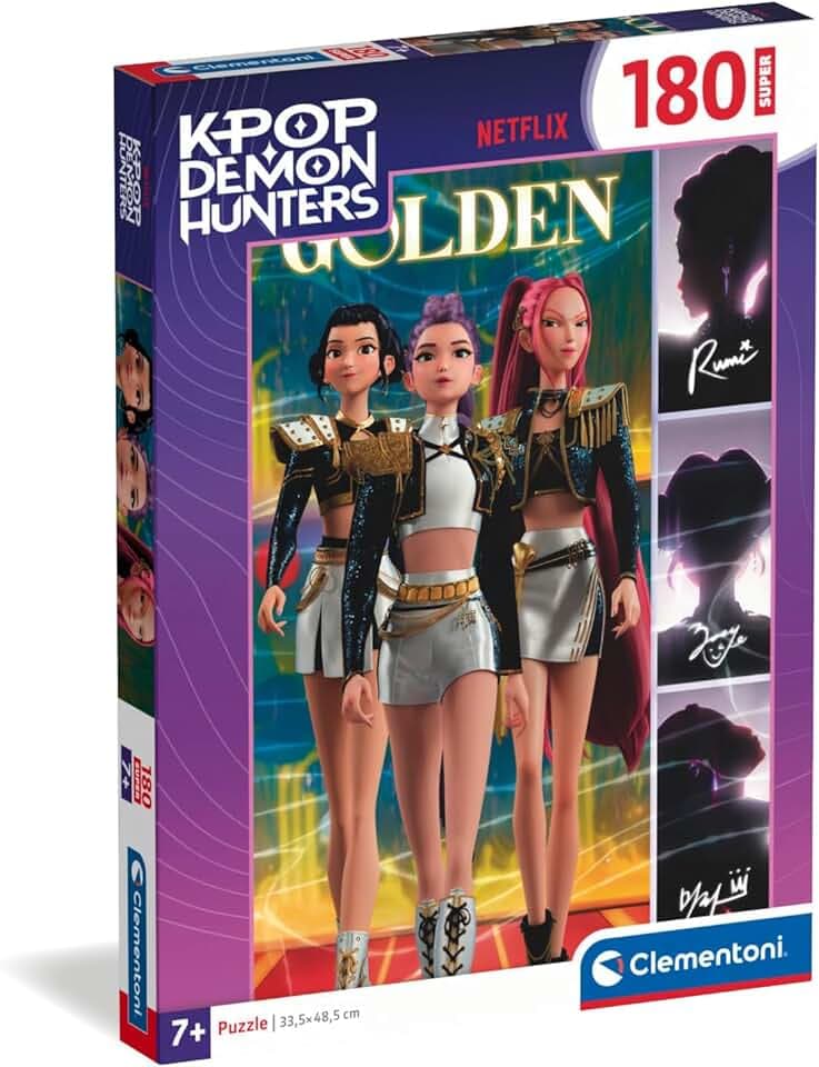 Clementoni - Puzzle per Bambini 180 Pezzi Super, per Bambini 7+ Anni, Illustrazione con Personaggi della Serie K-pop Demon Hunters, Idea Regalo, Made in Italy, 33,5x48,5 cm, 21761