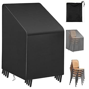 Copertura per sedie da giardino, Copertura Sedie Esterno Impermeabile in tessuto Oxford 210D, Telo Coprisedie da Giardino Neve Pioggia Antivento Polvere Raggi UV 65*65*80/120cm