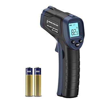 ERICKHILL 600C Termometro a infrarossi piccolo e leggero -50 ℃ Circa 600 ℃ Emissività regolabile con temperatura laser senza contatto LCD retroilluminato - Per cucinare/grigliare/cottura al forno Global Recycled Standard