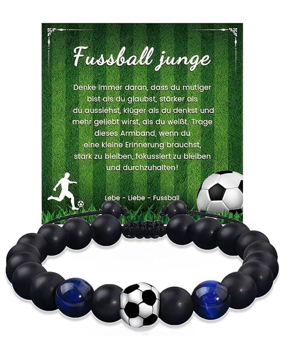 TPZORJX TPZORJX Idee Regalo Ragazzo, Braccialetti Figlio, Bracciale di Calcio per Ragazzi, Regali di Compleanno Natale per Ragazzi Figlio, Regalo Ragazzo 8 9 10 11 12 13 14 Anni Bracciale Bambino