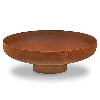 BBQ-Toro Braciere Ø 60 cm | Effetto Ruggine | Da Esterno con Gamba di Supporto | Garden Fire Pit, Fire Bowl per il Giardino