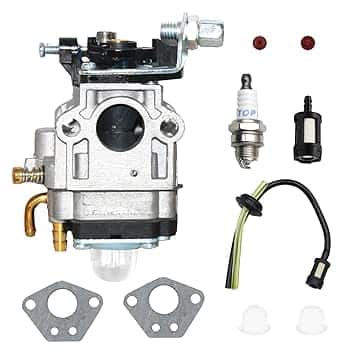 Carburatore per Decespugliatore da 52cc 49cc 43cc, Kit per Carburatore per Motore, Ricambi Decespugliatore con Guarnizione, Tubo, Candela e Filtro Benzina per Tosaerba Decespugliatori Motoseghe