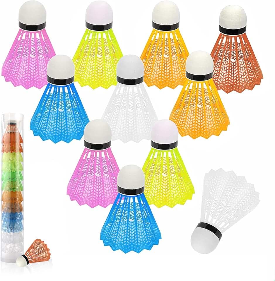 12 Pezzi Volani da Badminton Nylon Volano Badminton Volani Badminton Plastica per Sport Interni e Esterni Allenamento