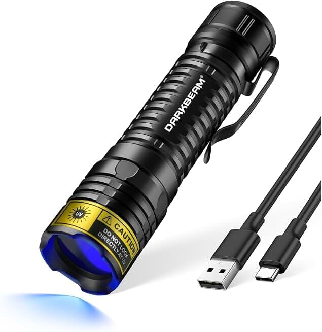 DARKBEAM Torcia UV 365nm LED Torce Luce Nera Ultravioletta ClimatePartner certified