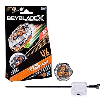 Hasbro Beyblade X, Set Starter Pack Rock Golem 1-60UN UX con Trottola e Lanciatore