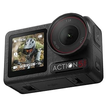 DJI Osmo Action 5 Pro Combo Essenziale, Fotocamera impermeabile con sensore 1/1.3",macchina fotografica subacquea, video 4K/120fps, Tracciamento del soggetto, stabilizzazione, 2 touchscreen OLED
