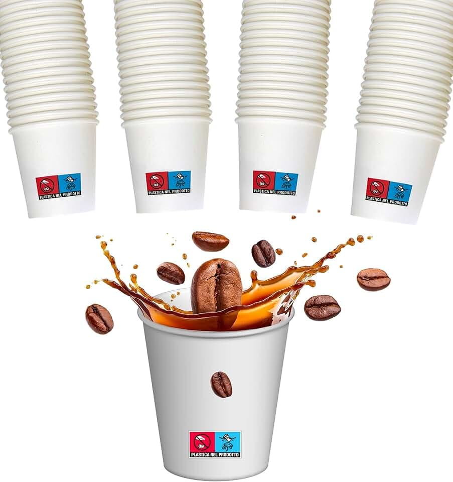 SWEEPING,1000 Bicchierini Caffè monouso,tazzine caffe in carta da 75ml
