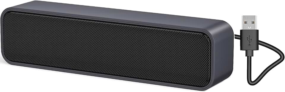 Mini Altoparlante per PC, Casse Computer con Alimentazione USB, PC Stereo Sound Portatile Soundbar per Tablet Desktop Laptop e Banco Cassa