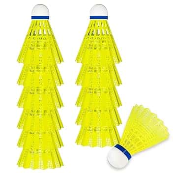 12Pcs Volani da Badminton,Palline da Badminton per Allenamento e Competizione,Volano ad Alta Stabilità e Durata,per Interni&Esterni Sport