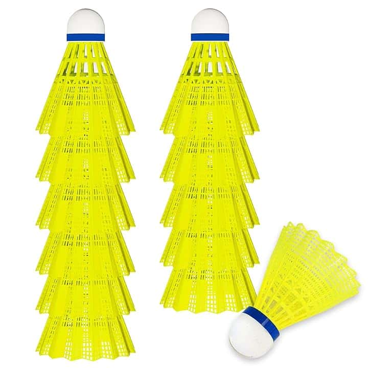 12Pcs Volani da Badminton,Palline da Badminton per Allenamento e Competizione,Volano ad Alta Stabilità e Durata,per Interni&Esterni Sport
