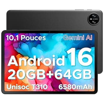 DOOGEE Tab A9 Android 16 Tablet 10 Pollici, 20GB RAM + 64GB ROM (TF 2TB), 6580mAh Batteria, 5G WiFi, 1280 * 800 IPS, BT5.0, 5MP+8MP, Tablet in Offerta gaming Unisoc T310 Quad Core/OTG/Face Unlock