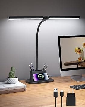 Lampada da Scrivania Doppia Testa, 25 Modalità Lampada da Tavolo