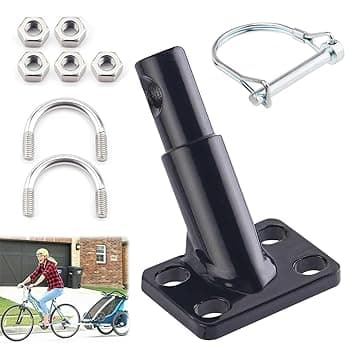 Attacco per Rimorchio Bicicletta, Accoppiatore per Rimorchio Bicicletta, Gancio per Rim-orchio per Bicicl-etta, Gancio di Traino per Rimo-rchio Bici, Gan-cio Traino Bici per Rimorc-hi di Bambini, Nero