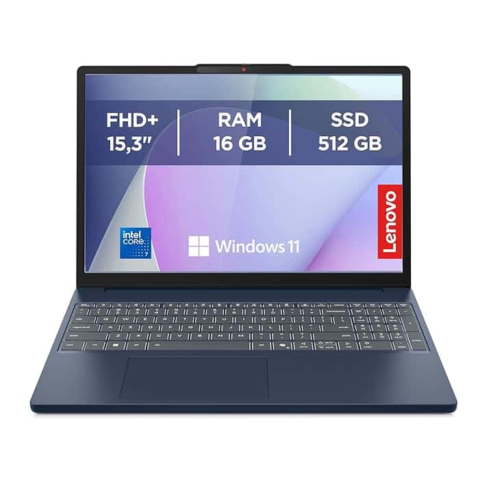 Lenovo IdeaPad Slim 3 Notebook 15,3” WUXGA (1920x1200), Intel Core 7 240H, 16GB RAM, 512GB SSD, Windows 11 Home, WiFi 6 - Cosmic Blue