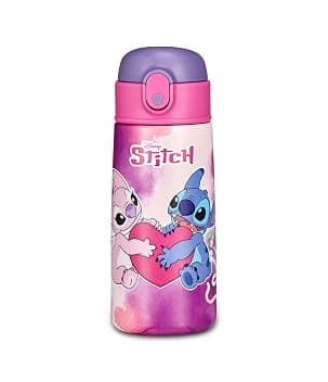 Seven Borraccia Kid Stitch, Lilla, 460 ml, Acciaio Inox, BPA free, Ermetica, Caldo 12h/freddo 24 h, A prova di perdite, Riutilizzabile, Scuola, Sport, Viaggio, Bambina, Idea regalo