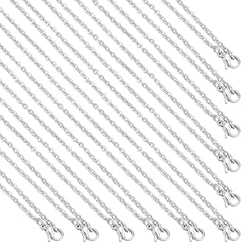 PH PandaHall PH PandaHall 20 Fili Catena Collana Fai Da Te 45cm Catena per Gioielli Acciaio Inox, Catenine per Ciondoli con Chiusura a Moschettone per Collana Bracciali Bigiotteria Accessori