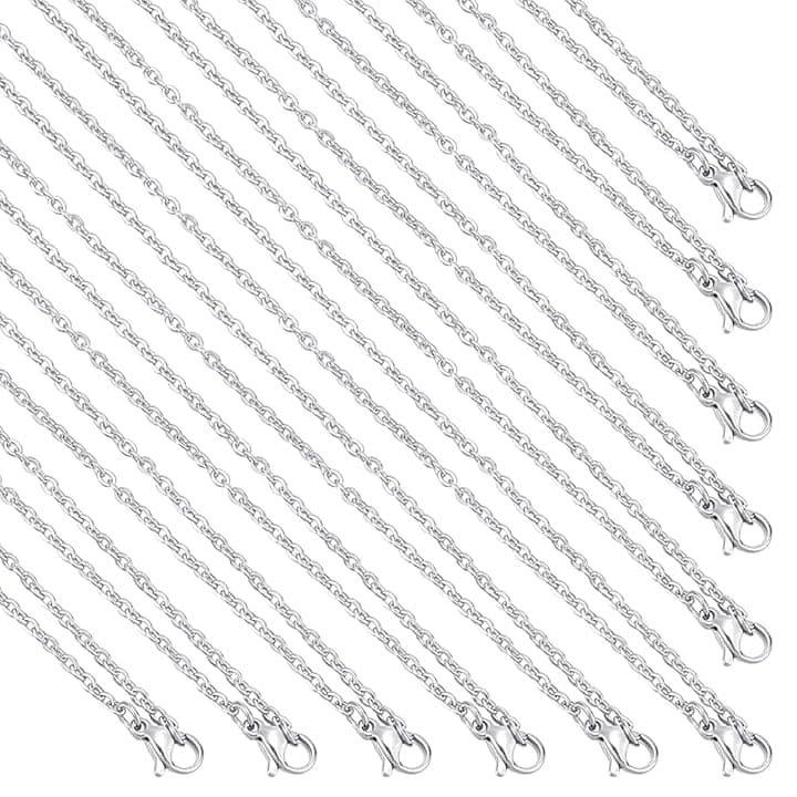 PH PandaHall PH PandaHall 20 Fili Catena Collana Fai Da Te 45cm Catena per Gioielli Acciaio Inox, Catenine per Ciondoli con Chiusura a Moschettone per Collana Bracciali Bigiotteria Accessori