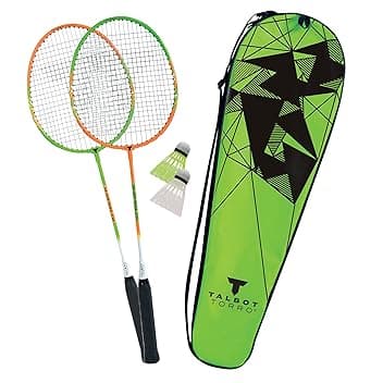 Talbot Torro Set da Badminton 2-Attacker, 2 Racchette, 2 Volani, in Una Borsa di qualità