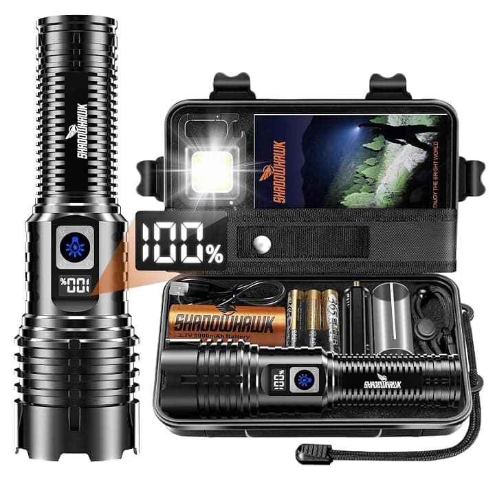 Shadowhawk Torcia LED Potente Professionale Ricaricabile 1000000 Lumens