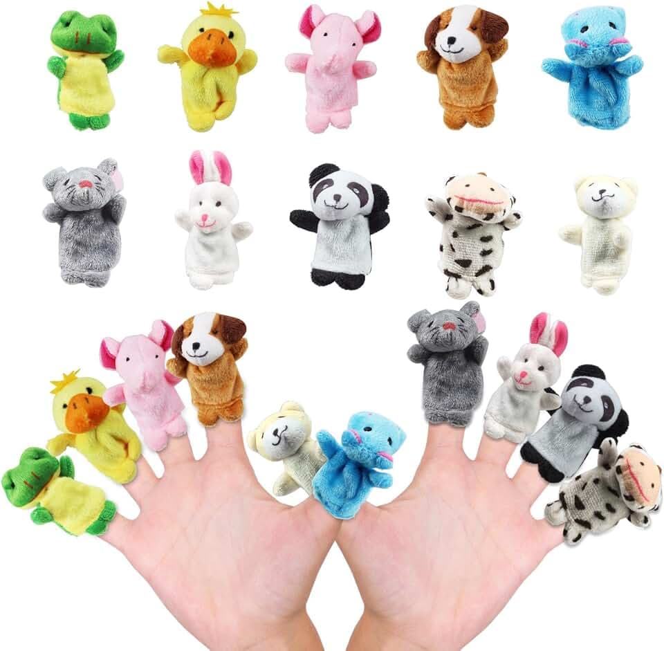 10 Pezzi Burattini da Mano e da Dito Animali, Giocattoli Educativi per Bambini, Set Marionette Animali per Feste di Compleanno e Regali per Bambini e Bambine