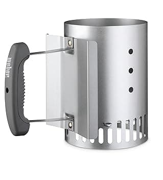 Weber Accenditore a Ciminiera Piccolo (20cm di Altezza), Accenditore per BBQ Compatto con Due Manici, Ideale per Tutte le Griglie a Carbone con Diametro di almeno Ø 47cm, Aiuto per Accendere - (7447)
