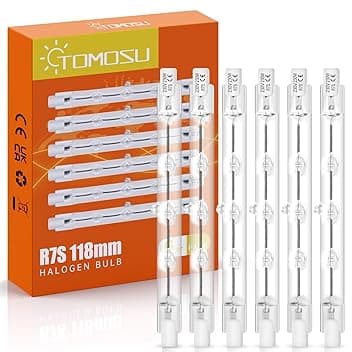 Tomosu 6 Pezzi Lampadina Alogena 118mm 230W, Dimmerabili Lampadine Alogene R7s 4650LM Bianca Caldo 2800K, J118 Lampadina Alogena Lineare per lampade da pavimento, luci del paesaggio, lampione
