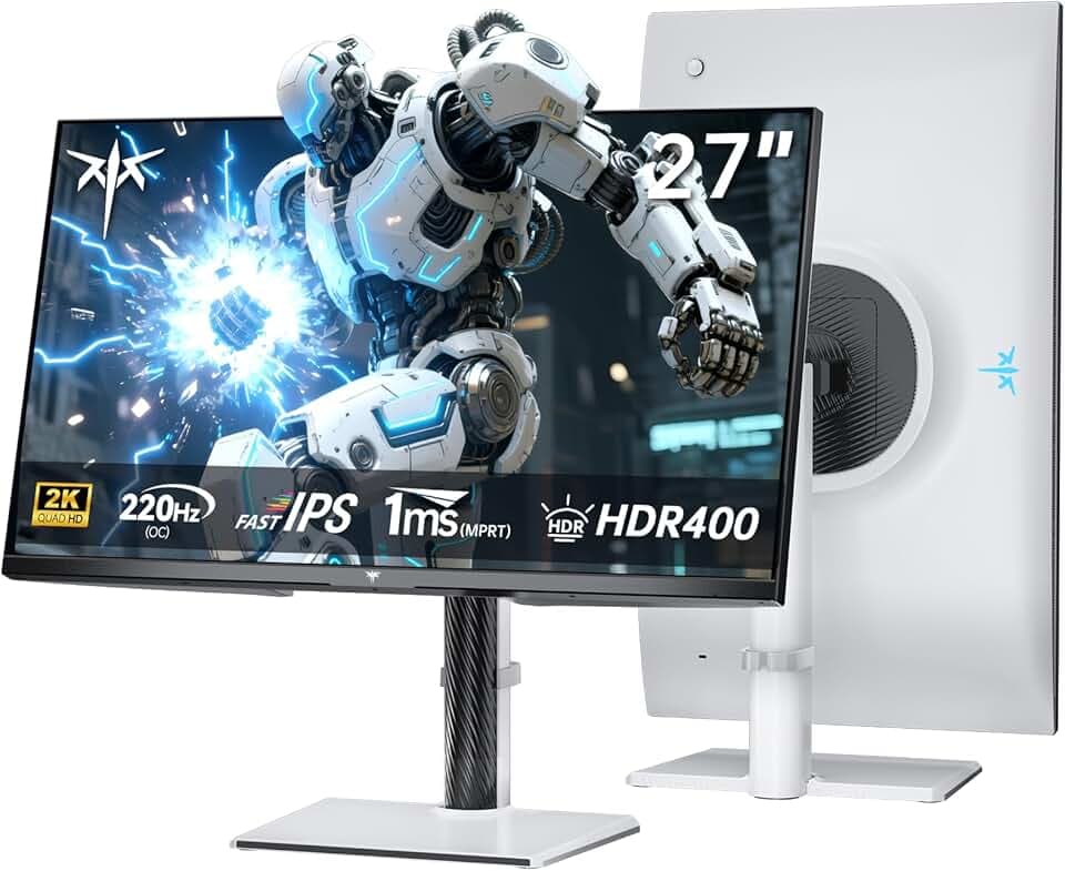 KTC Monitor 27 Pollici | 2K@200Hz | | Altoparlanti Integrati | Fast IPS Panel | Tempo Risposta 1ms (MPRT) | Luminosità 450 cd/m², HDR400 | Adaptive Sync | 131% sRGB, 97% DCI-P3, ΔE<2 | Bianco