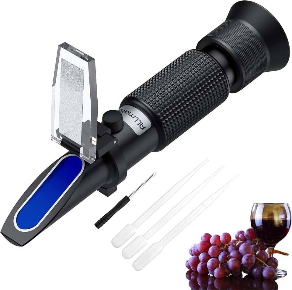 Rifrattometro per UVA Doppia Scala 0-40% Brix 0-25% Alcol con ATC