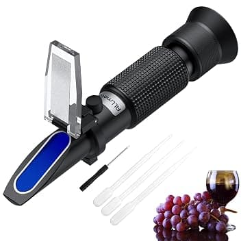 Rifrattometro per UVA Doppia Scala 0-40% Brix 0-25% Alcol con ATC