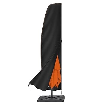 Enzeno Coperture per ombrelloni da giardino,Custodia protettiva per ombrellone con asta,impermeabile,per ombrellone Grande con Diametro da 3 a 4 m,(265x40/70/50cm) nero Global Recycled Standard