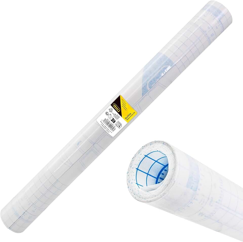 Idena 20169 - Pellicola per libri autoadesiva trasparente, 1 rotolo 10 m x 45 cm, copertina in plastica