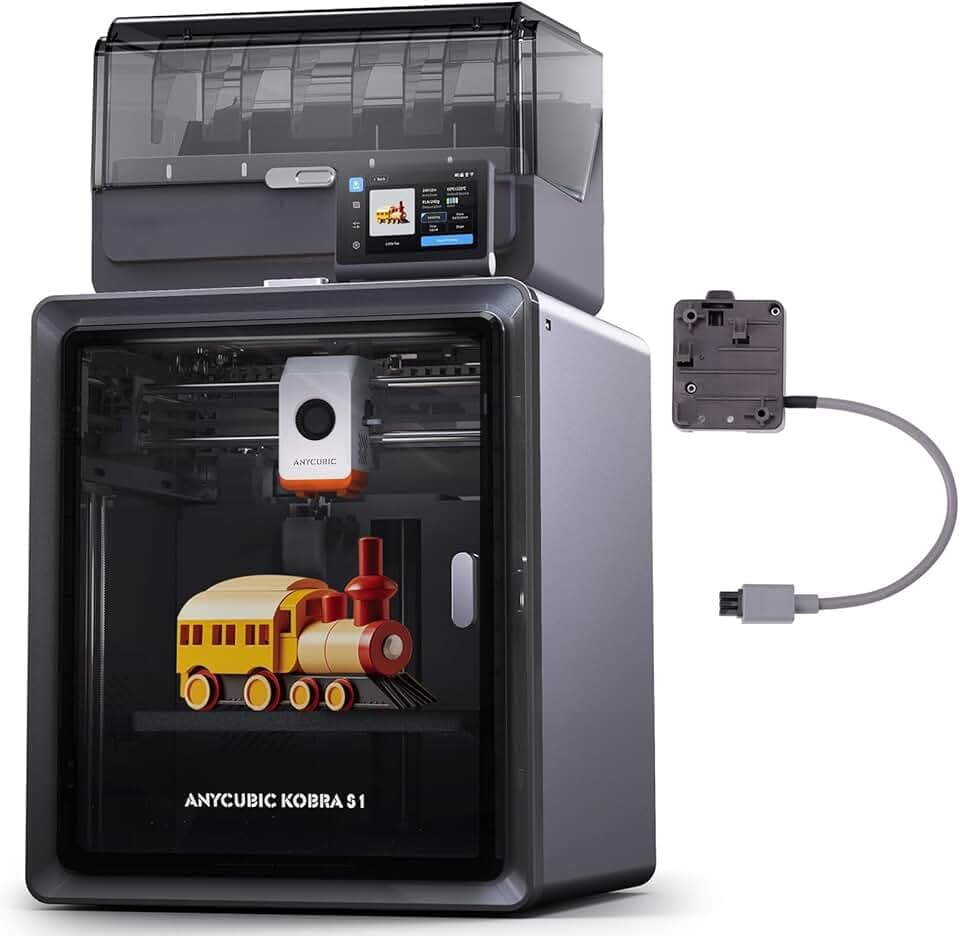 ANYCUBIC Kobra S1 Combo Stampante 3D, Stampa Multicolore, Asciugatura Durante la Stampa, Costruzione CoreXY, Livellamento Automatico LeviQ 3.0, Monitoraggio AI, Lavoro con i Principali Filamenti