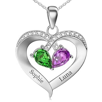 Easycosy Festa della Mamma Collana Personalizzata con Nome Inciso, Ciondolo Mamma a Cuore Personalizzato, Collana da Donna in Argento 925, Idee Regalo per Donna, Amica, Lei, Bambina