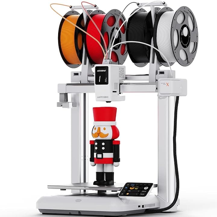 Anycubic Kobra X Stampante 3D, Stampa a 4 Colori, Fino a 19 Colori, Risparmio di Materiale Doppio, Stampa ad Alta Velocità a 600 mm/s, Ugello a 300 °C, per Piccole Imprese e Studi, 260 x 260 x 260 mm