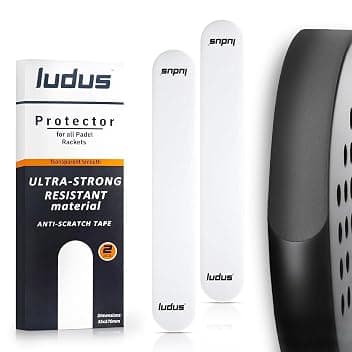 Ludus Paracolpi Racchetta Padel Trasparente, Superficie Liscia, Confezione da 2, Protezione Resistente ed Elastica, Facile da Applicare, Minime Bolle d’Aria 35x370 mm