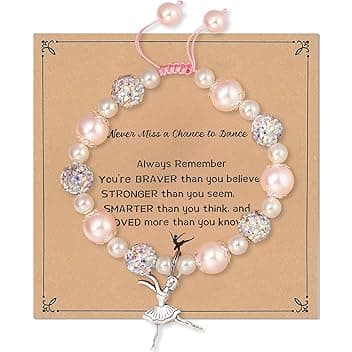 LXONTSG Bracciale Perla Donna Regolabile, Ciondolo Bracciale Dancing