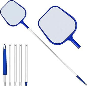 Jsdoin Retino Piscina, Rete a Maglia Fine dello Skimmer per Foglie Retina Raccogli Foglie Stabile con Asta Telescopica per Piscina Foglie e Detriti per Pulizia, Spa, Stagni