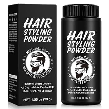 Cera in polvere per capelli uomo, Polvere Volumizzante Capelli, Superfici opache, 24 ore per mantenere tutto il giorno, Aumentare il volume e la consistenza, Leggerezza, Non appiccicoso, Non lucido