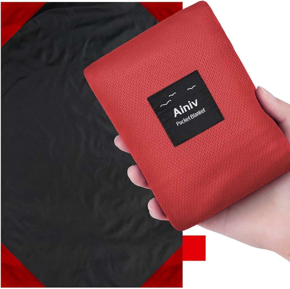 Ainiv Mini Coperta da Picnic Tascabile, 200 x 210 cm, Ultraleggero Coperta da Spiaggia Portatile Tappetino da Picnic Pocket Portatile Tappetino da Spiaggia per Campeggio, Trekking, Montagna, Viaggi