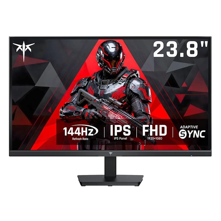 KTC Gaming Monitor 24 Pollici, FHD@144Hz 120Hz con IPS Panel, protezione hardware contro la luce blu, 95% DCI-P3, 99% sRGB, ΔE<2, 300 cd/㎡, 1500:1, Flicker-Free e Adaptive Sync per lavoro e gioco