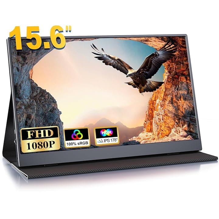 COOLHOOD Monitor Portatile 15,6 Pollici IPS, FHD 1080P 100% sRGB, Schermo Esterno USB-C/Mini HDMI, Compatibile con Laptop/PC/Telefono/PS5 Etichetta Energetica