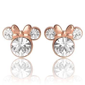 Disney Minnie Mouse Orecchini a perno in cristallo placcato argento (più colori disponibili)