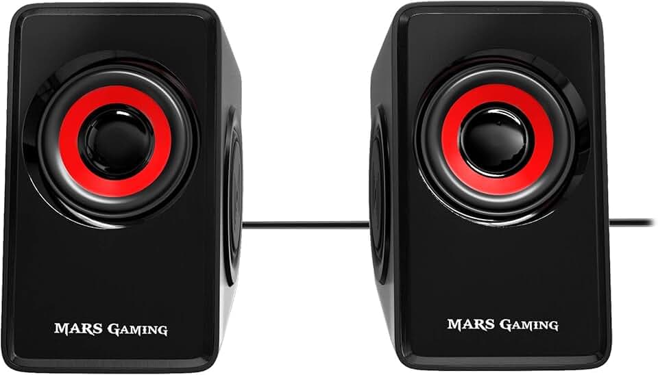 Mars Gaming MS1, Altoparlanti da Gioco 10W, sSubwoofer, 3.5mm Jack e USB, 6 Driver Audio