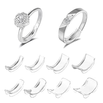 JSMTKJ 24 Pezzi Ferma Anello Stringi Anello Regolatore Della Misura dell'anello Invisibile Misura Anello Trasparente in Silicone Regolazione per Anelli Sciolti