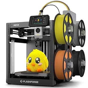 Stampante 3D multicolore Flashforge AD5X per stampe ad alta velocità a 4 colori, velocità massima di 600 mm/s, livellamento automatico con un solo clic, stampante 3D multimateriale con IFS