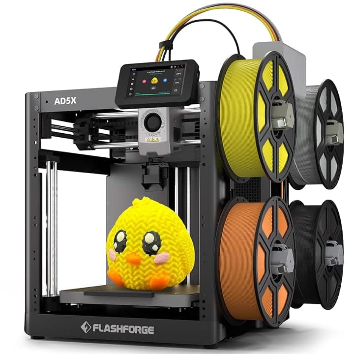 Stampante 3D multicolore Flashforge AD5X per stampe ad alta velocità a 4 colori, velocità massima di 600 mm/s, livellamento automatico con un solo clic, stampante 3D multimateriale con IFS