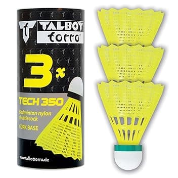 Talbot-Torro Volani da Badminton Tech 350, Lattina 3 Pezzi,Nilon