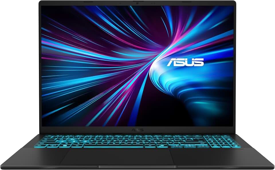 ASUS V16 (2026) con NVIDIA® GeForce RTX™ 5060, processore Intel® Core™ 7 240H, Display anti-riflesso da 16" a 144Hz, RAM 16GB, 1TB SSD, Win 11 Home, Nero, Layout ITA